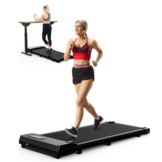 Walking Pad under Desk Treadmill, 5MPH Portable Treadmill Home Quiet Lightweight Flat Treadmill Pad 300Lb Capacity 2.5HP