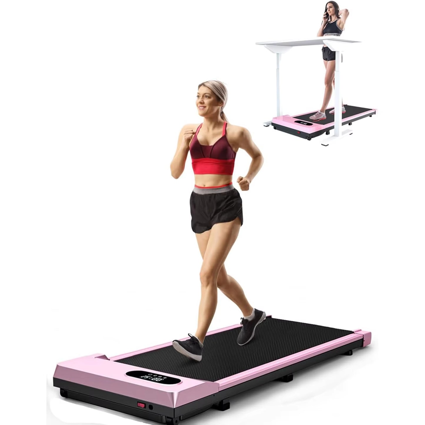 Walking Pad under Desk Treadmill, 5MPH Portable Treadmill Home Quiet Lightweight Flat Treadmill Pad 300Lb Capacity 2.5HP
